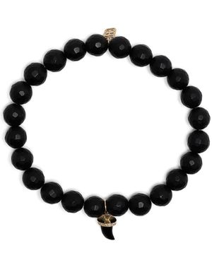 Sydney Evan Bracciale Horn Con Perline - Nero