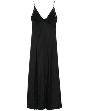 The New Arrivals Ilkyaz Ozel Lace V-Neck Maxi Dress - Black