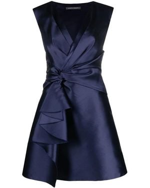 Alberta Ferretti Sleeveless Pinched-Waist Dress - Blue