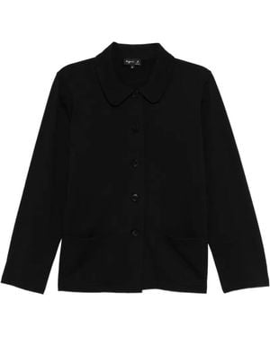 agnès b. Collared Buttoned Jacket - Black