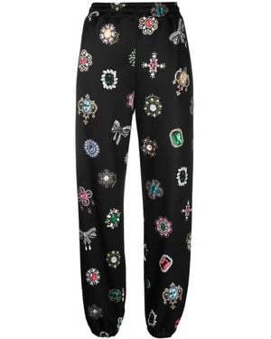 Moschino Graphic-Print Straight-Leg Pants - Black