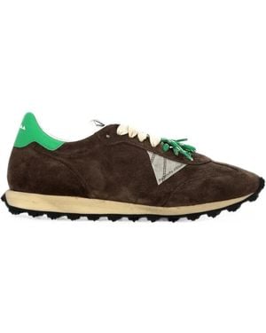 RUN OF Suede Lace-Up Trainers - Green