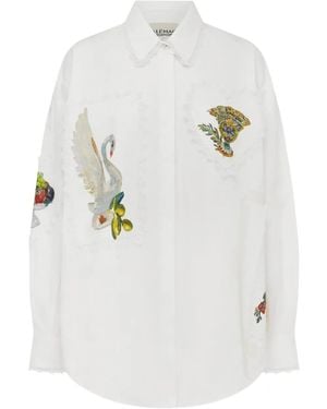 ALÉMAIS Orazio Lace-Panel Shirt - White