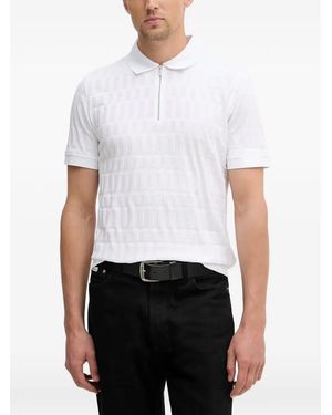 KARL LAGERFELD Polo Zippé À Motif - White