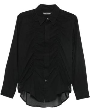 Our Legacy Jumble Blouse Met Ruches En Lange Mouwen - Zwart
