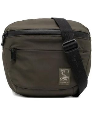 agnès b. Logo-Patched Messenger Bag - Black