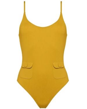 Eres Round-Neck Swimsuit - Yellow