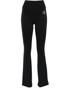 Sporty & Rich Srhwc Logo Flared-Hem Leggings - Black