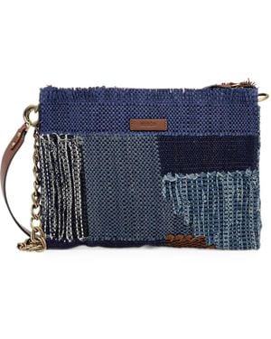 Sessun Borsa A Spalla Farawa Con Design Patchwork - Blu