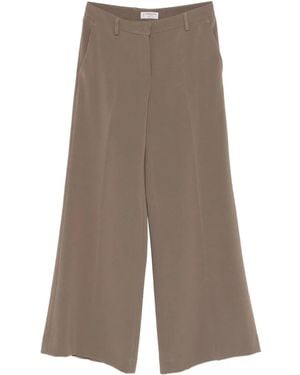 Alberto Biani Pressed-Crease Wide-Leg Pants - Gray