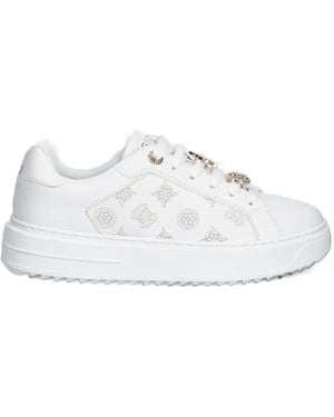 Guess Duena Schnürsneakers Mit Logo-Print - Weiß