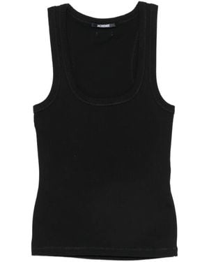 Jacquemus Le Gros Grain Scoop-Neck Ribbed-Knit Tank Top - Black