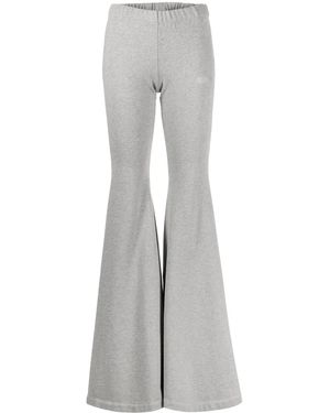 Vetements Logo-Print Flared Leggings - Gray