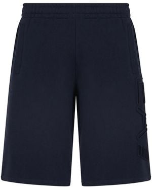 EA7 Bermuda Con Logo Goffrato - Blu