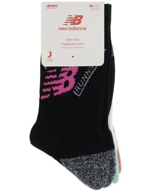 New Balance Active Ribbed-Knit Socks (Set Of Three) - Black
