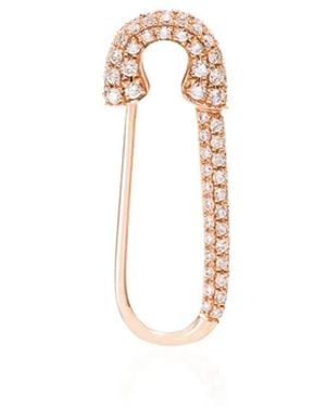 Anita Ko 18k Mini Diamond Safety Pin Earring - White
