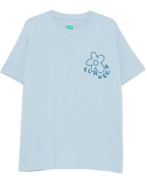 flâneur Blossom Graphic-Print T-Shirt - Blue