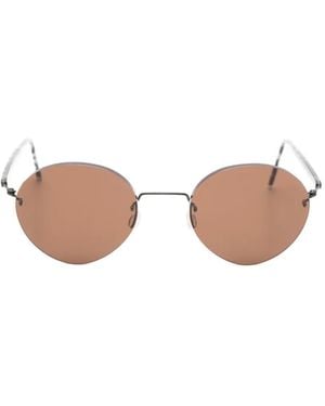 Lindberg Rimless Round-Frame Sunglasses - Pink