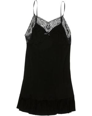 Acne Studios Lace-Trim Mini Dress - Black