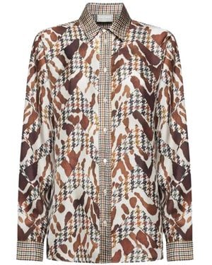 Pierre Louis Mascia Houndstooth Animal-Print Shirt - White
