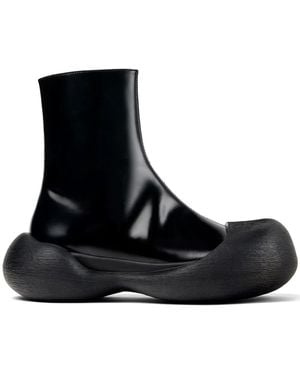 CAMPERLAB Caramba Round-Toe Leather Ankle Boots - Black