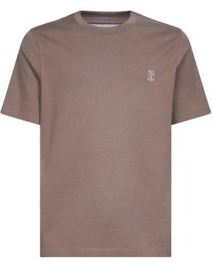 Brunello Cucinelli クルーネック Tシャツ - ブラウン