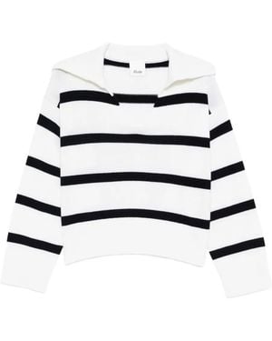 Allude Striped Jumper - White