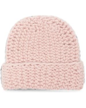 Liska Arala Chunky-Knit Beanie Hat - Pink