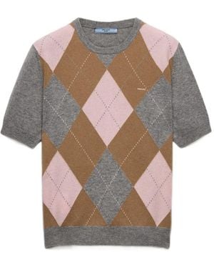 Prada Argyle Cashmere Jumper - Grey