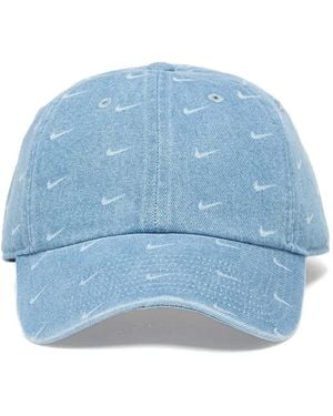 Nike Club Logo-Print Denim Cap - Blue