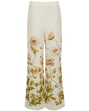 Cara Cara Sunflower Floral-Pattern Trousers - White