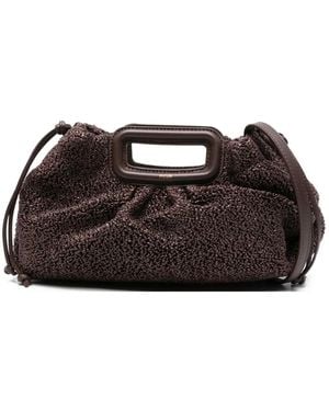 Maje Mipli Bouclé Effect Clutch Bag - Black