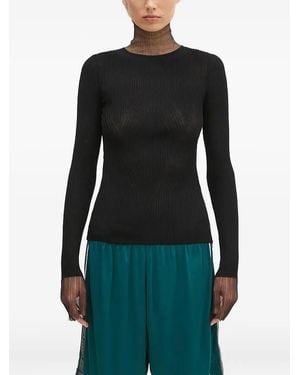 Sportmax Derris Ribbed Knitted Top - Black