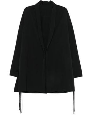 Yohji Yamamoto Veste Nouée À Manches Fendues - Black