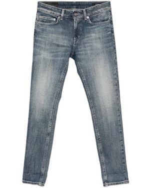 Dondup Faded-Effect Turn-Up Cropped Jeans - Blue