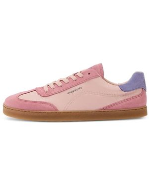 Groundies Panama Suede-Panelled Sneakers - Pink