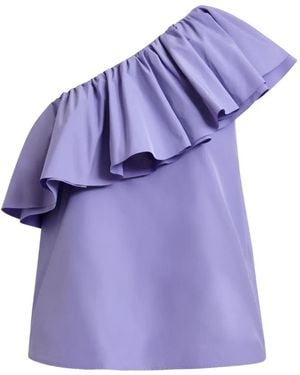 Essentiel Antwerp One-Shoulder Ruffled Blouse - Purple