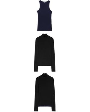 Jil Sander Wool Layered T-Shirt - Black