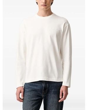 Marc O' Polo Logo-Embroidered Long-Sleeved T-Shirt - White
