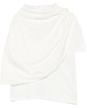 Magda Butrym Draped Asymmetric T-Shirt - White