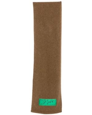 Dorothee Schumacher Fluffy Statements Logo-Patch Scarf - Natural