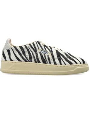 Autry Zebra-Print Sneakers - White