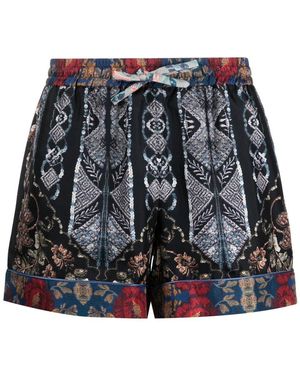 Pierre Louis Mascia Graphic-Print Elasticated-Waist Shorts - Black