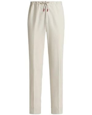 Kiton Pantaloni Sartoriali Con Vita Elasticizzata E Coulisse - Bianco