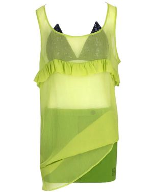 LA ROSE Ruffled Silk Dress - Green