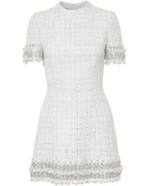 Carolina Herrera Tweed beaded mini dress - Blanco