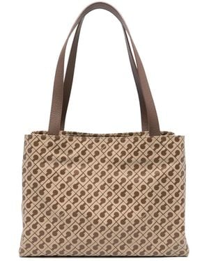 Gherardini Medium Monogram-Pattern Tote Bag - Natural