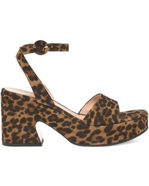 Gianvito Rossi Alma Leopard-Print Platform Sandals - Metallic