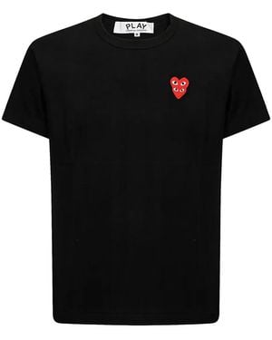COMME DES GARÇONS PLAY Logo-Appliqué Cotton T-Shirt - Black