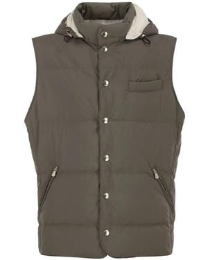 Brunello Cucinelli Bodywarmer Met Capuchon - Grijs